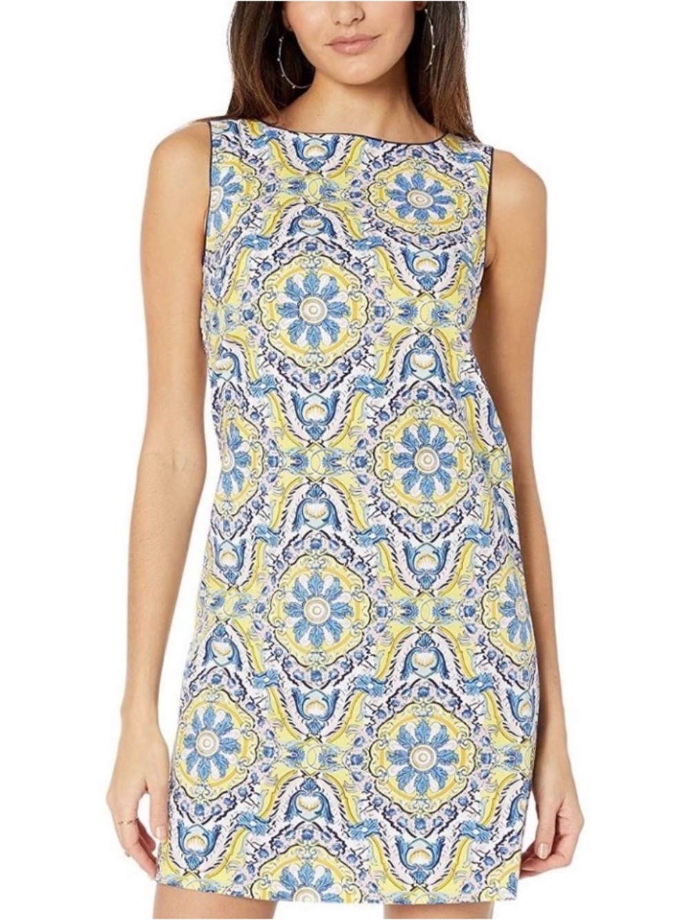 ✨NWT✨ Betsey Johnson Yellow & Blue Baroque Print Dress